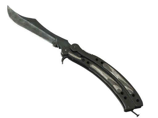★ StatTrak™ Butterfly Knife | Black Laminate (Battle-Scarred)